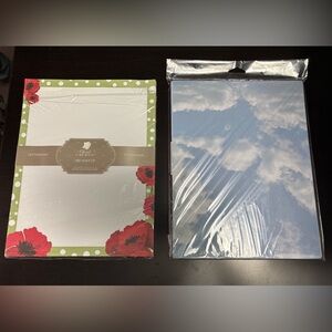 Border Paper 8.5" x 11" Stationery Letterhead Scrapbook Printer Poppies Sky